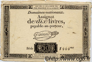 10 Livres FRANCE  1791 Laf.146 F