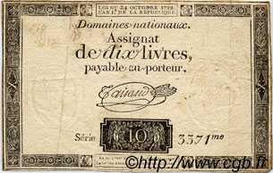 10 Livres FRANKREICH  1792 Laf.161a S