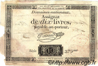 20 Livres sur 10 Livres FRANCE regionalismo e varie Mayence 1793 Laf.227 B