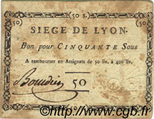 50 Sous FRANCE regionalism and miscellaneous Lyon 1793 Laf.254 VF