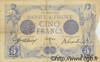 5 Francs BLEU FRANCIA  1915 F.02.24 BC