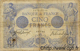 5 Francs BLEU FRANCE  1915 F.02.25 F