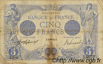 5 Francs BLEU FRANCIA  1915 F.02.33 MB