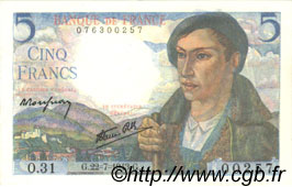 5 Francs BERGER FRANCIA  1943 F.05.02 SC+