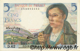 5 Francs BERGER FRANKREICH  1943 F.05.03 fST