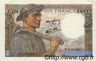 10 Francs MINEUR FRANCIA  1946 F.08.16 EBC+