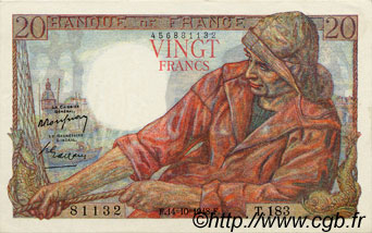20 Francs PÊCHEUR FRANCE  1948 F.13.13 AU