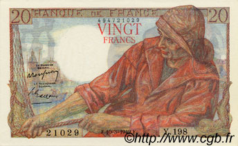 20 Francs PÊCHEUR FRANCIA  1949 F.13.14 FDC