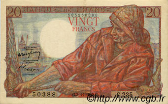 20 Francs PÊCHEUR FRANCIA  1949 F.13.16 SPL