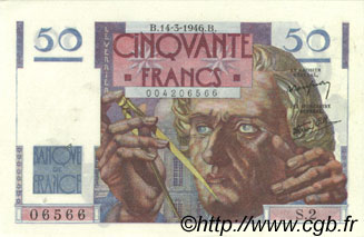 50 Francs LE VERRIER FRANCIA  1946 F.20.01 EBC