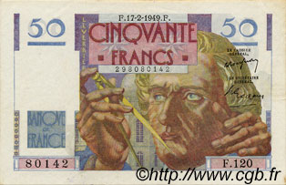50 Francs LE VERRIER FRANCIA  1949 F.20.11 EBC+