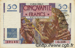 50 Francs LE VERRIER FRANCE  1950 F.20.15 TTB