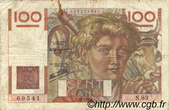 100 Francs JEUNE PAYSAN FRANKREICH  1945 F.28 fS
