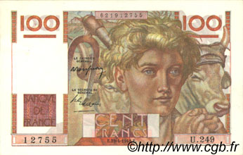 100 Francs JEUNE PAYSAN FRANCE  1948 F.28.18 AU