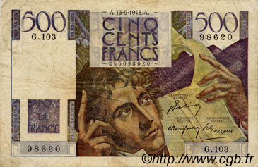 500 Francs CHATEAUBRIAND FRANKREICH  1948 F.34.08 S