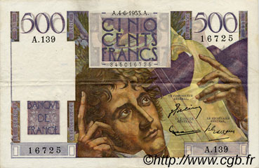 500 Francs CHATEAUBRIAND FRANCIA  1953 F.34.12 q.SPL