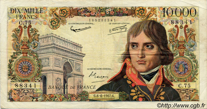 10000 Francs BONAPARTE FRANCE  1957 F.51.08 F-