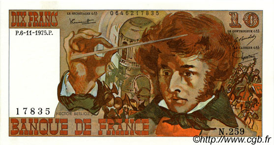 10 Francs BERLIOZ FRANCE  1975 F.63.14 NEUF