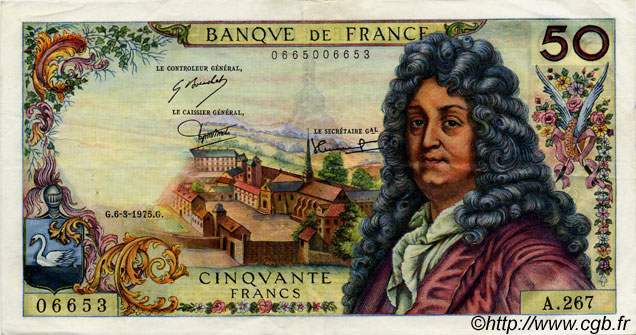 50 Francs RACINE FRANCIA  1966 F.64 MBC