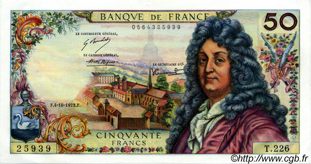 50 Francs RACINE FRANKREICH  1973 F.64.24 VZ+