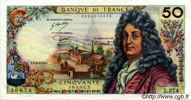 50 Francs RACINE FRANCIA  1975 F.64.30 SPL