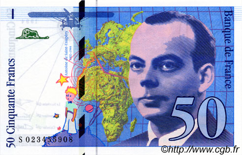 50 Francs SAINT-EXUPÉRY modifié FRANCIA  1994 F.73.01d SC+
