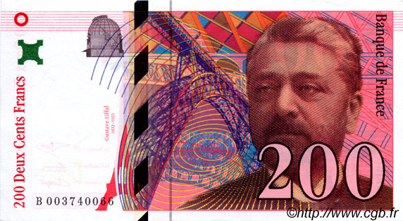 200 Francs EIFFEL FRANCE  1995 F.75.01 AU