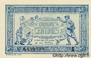 50 Centimes TRÉSORERIE AUX ARMÉES 1919 FRANKREICH  1919 VF.02.02 fST+