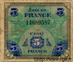 5 Francs DRAPEAU FRANCIA  1944 VF.17.01 RC