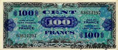 100 Francs DRAPEAU FRANKREICH  1944 VF.20.01 ST