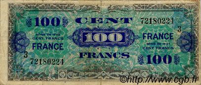 100 Francs FRANCE FRANKREICH  1945 VF.25.03 SGE to S