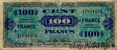100 Francs FRANCE FRANKREICH  1945 VF.25.04 S