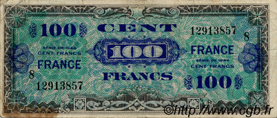 100 Francs FRANCE FRANKREICH  1945 VF.25.08 S