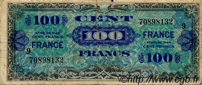 100 Francs FRANCE FRANCIA  1944 VF.25.09 MC