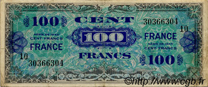 100 Francs FRANCE FRANKREICH  1944 VF.25.10 S
