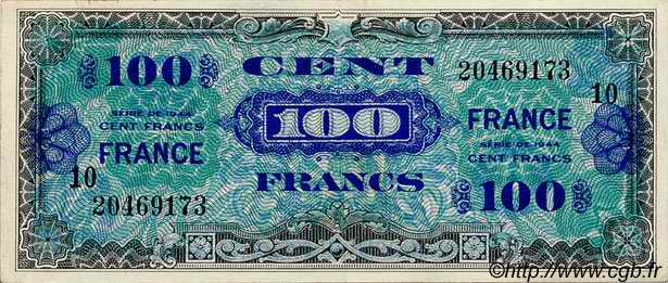 100 Francs FRANCE FRANCIA  1944 VF.25.10 q.SPL