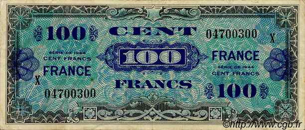 100 Francs FRANCE FRANKREICH  1944 VF.25.11 SS