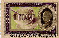 1 Franc BON DE SOLIDARITÉ FRANCE regionalism and miscellaneous  1941 KL.02A AU