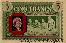 5 Francs BON DE SOLIDARITÉ FRANCE Regionalismus und verschiedenen  1941 KL.05B fST+