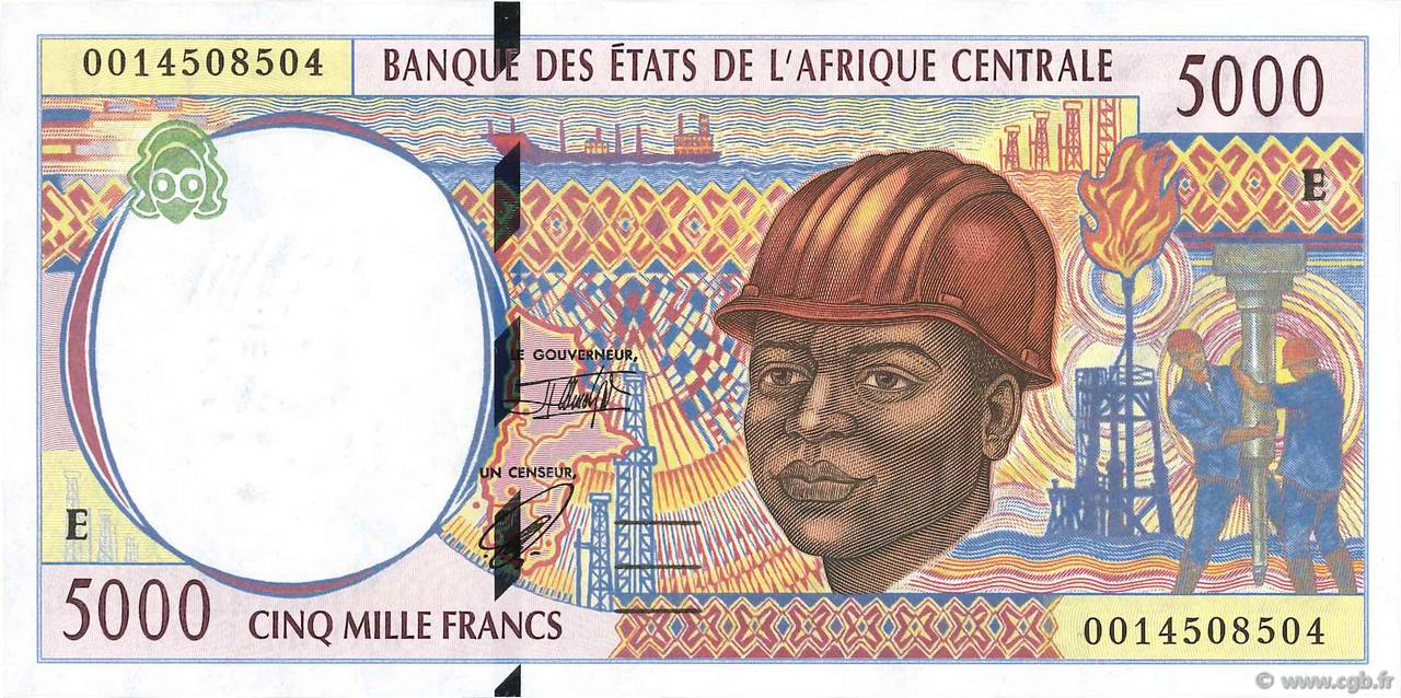 5000 Francs STATI DI L  AFRICA CENTRALE  2000 P.204Ef FDC