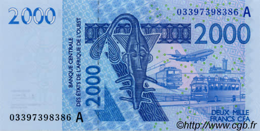 2000 Francs STATI AMERICANI AFRICANI  2003 P.116Aa FDC