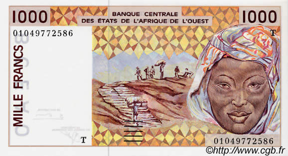 1000 Francs STATI AMERICANI AFRICANI  2001 P.811Tk FDC