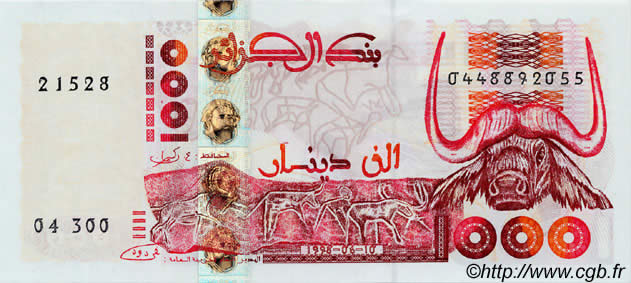 1000 Dinars ALGERIEN  1998 P.142b fST+