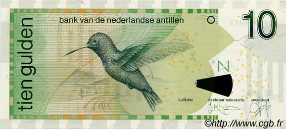 10 Gulden NETHERLANDS ANTILLES  1998 P.28a UNC