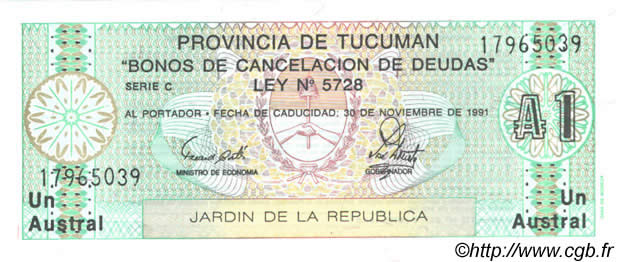 1 Austral ARGENTINA  1991 PS.2711b FDC