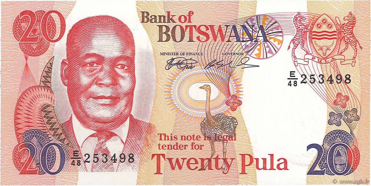20 Pula BOTSWANA (REPUBLIC OF)  1999 P.21a UNC