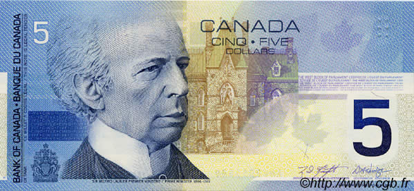 5 Dollars CANADA  2002 P.101 UNC