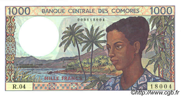 1000 Francs COMORE  1994 P.11b1 FDC
