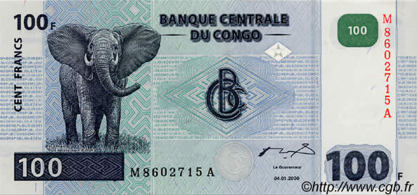 100 Francs CONGO (RÉPUBLIQUE)  2000 P.092a NEUF
