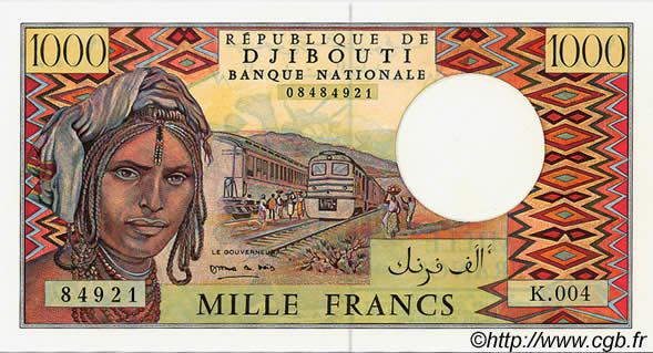 1000 Francs DJIBOUTI  1991 P.37e UNC